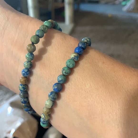 2 Natural Azurite Faceted Round Beads 3mm|Beads| bracelets - Picture 5 of 5